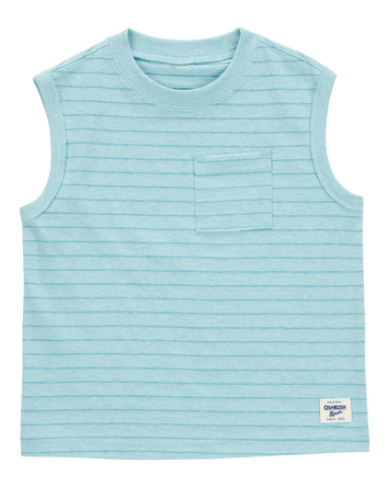 Toddler Striped Textured Tank - Blue, 