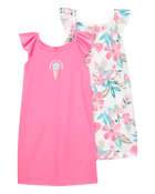 Kid 2-Pack Ice Cream Floral Nightgowns, image 1 of 4 slides