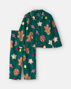 Tout-petit - Pyjama ample 2 pi&egrave;ces en molleton &agrave; motif pain d&rsquo;&eacute;pice de No&euml;l &ndash; Vert, image 1 sur 3 diapositives