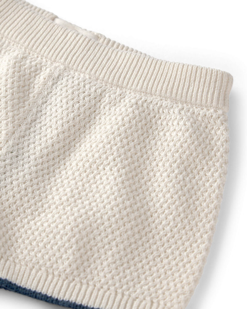 B&eacute;b&eacute; gar&ccedil;on - Ensemble 2 pi&egrave;ces haut et short en tricot de coton biologique, image 3 sur 5 diapositives