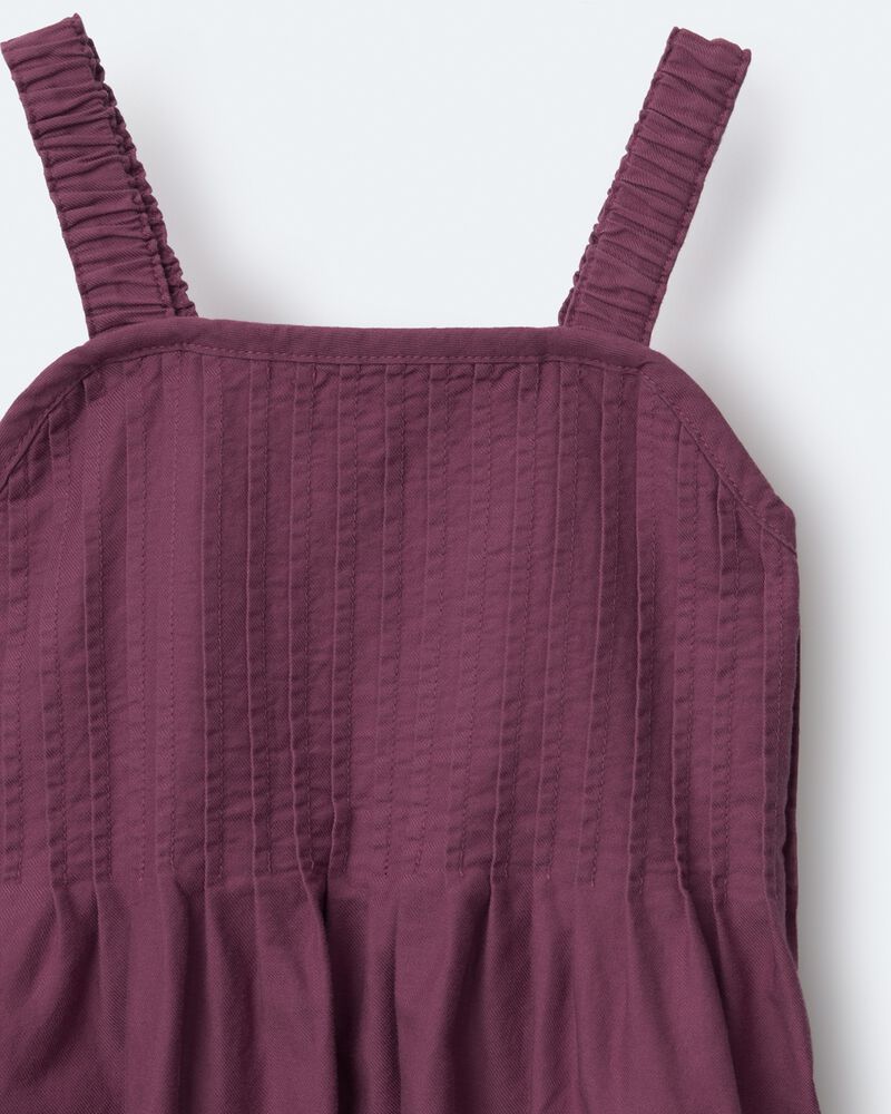 Toddler Girl Pleated Overalls - Mauve, image 6 of 6 slides