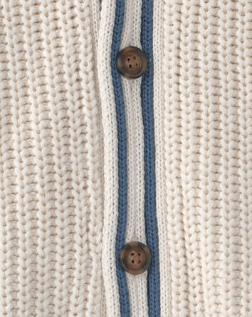Boys Striped Cardigan Sweater - Cream, 