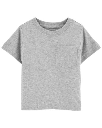 T-shirt gris à poche, 