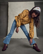 Filles - Jean en denim &agrave; jambe &eacute;vas&eacute; et motif floral &ndash; D&eacute;lav&eacute; clair, image 4 sur 7 diapositives
