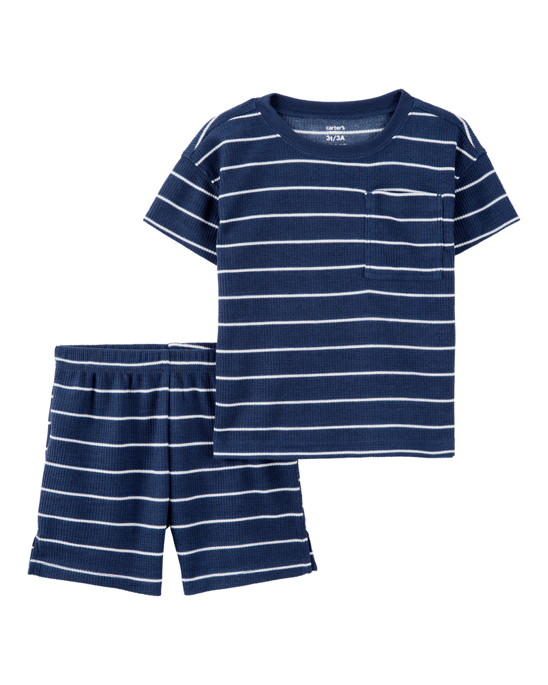 Toddler Striped Loose Fit 2-Piece Pyjamas, image 1 of 3 slides