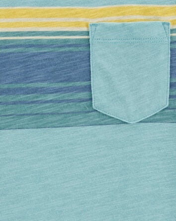Kid Striped Front-Pocket Tank - Green, 
