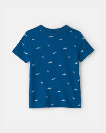 Boys Shark Tee - Navy Blue, 
