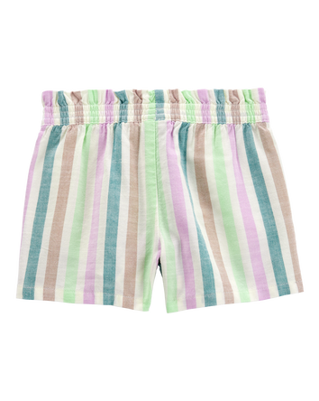 Toddler Striped Pull-On Linen Shorts, 
