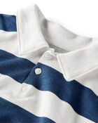 Boys Organic Cotton Henley Top in Stripes, image 2 of 5 slides