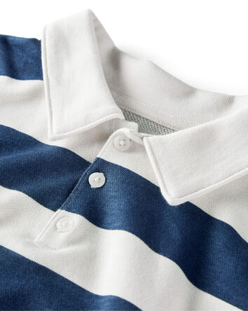 Boys Organic Cotton Henley Top in Stripes, 
