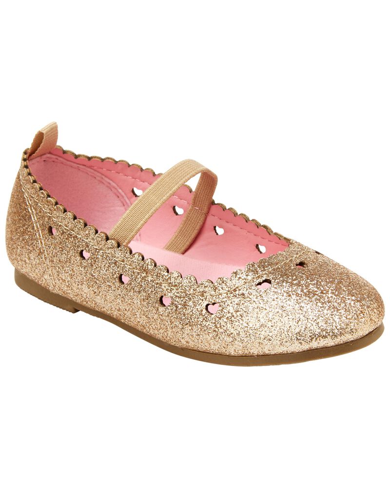 Kid Glitter Mary Jane Flat Shoes, image 1 of 7 slides