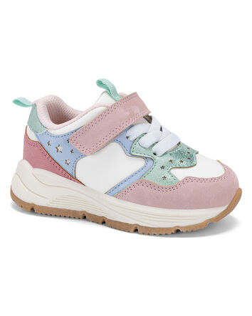 Tout-petit fille - Chaussures de sport aux couleurs contrast&eacute;es - Rose/Blanc, 