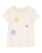 Toddler Flower Short-Sleeve Graphic Tee - Ivory, image 1 of 2 slides