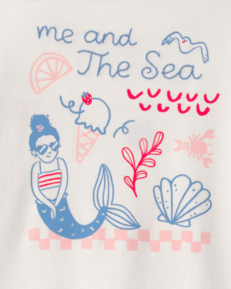 Toddler Girl Mermaid French Terry Pullover Sweatshirt - Ivory, image 7 of 9 slides