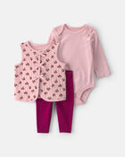 Baby Girl 3-Piece Floral Layering Set - Pink, image 1 of 6 slides
