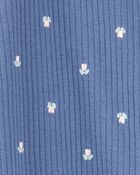 Baby Girl Mini Floral 2-Way Zip Ribbed Sleeper, image 2 of 3 slides