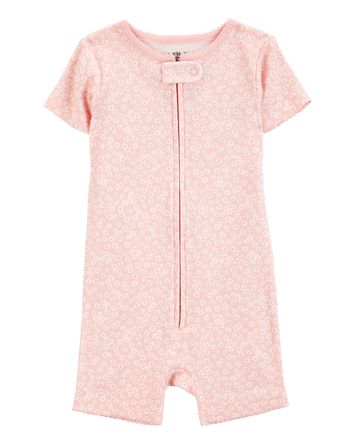 Enfant en bas âge Pyjama barboteuse 1 pièce en coton ajusté à fleurs, 