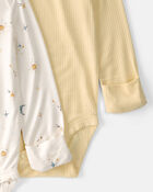 Baby 2-Pack Constellation Multipack Bodysuits - Yellow/Ivory, image 3 of 7 slides
