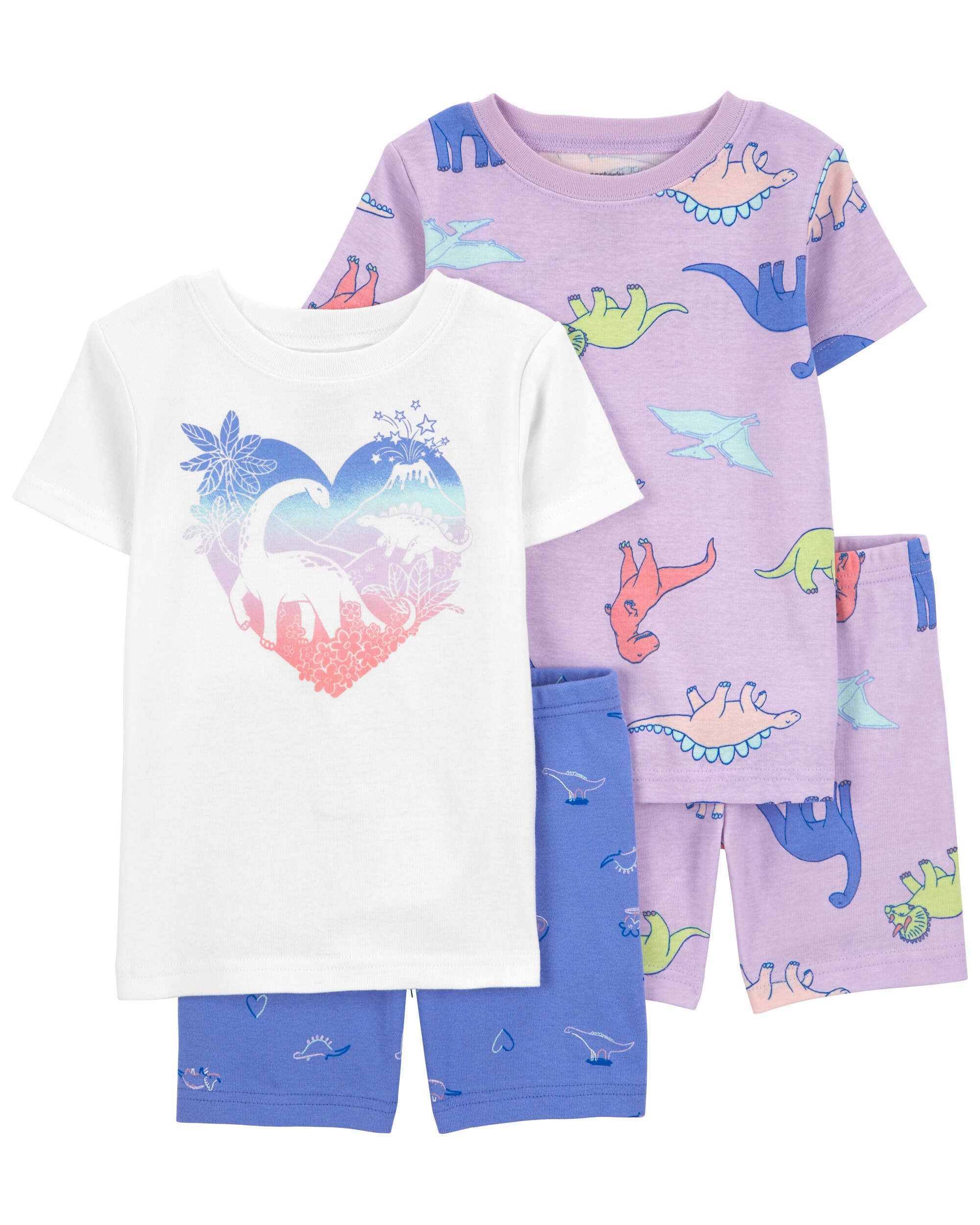 Multi 4 Piece Floral Swan 100 Snug Fit Cotton Pyjamas Carter s