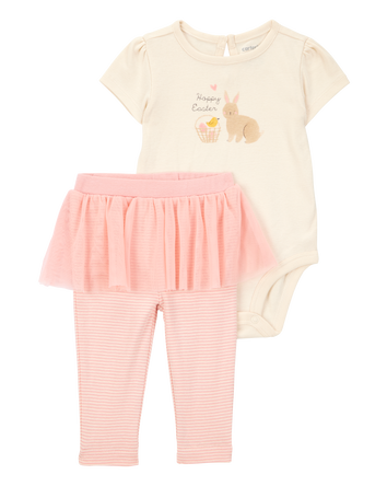 Baby 2-Piece Bunny Bodysuit & Tutu Pant Set - Pink, 