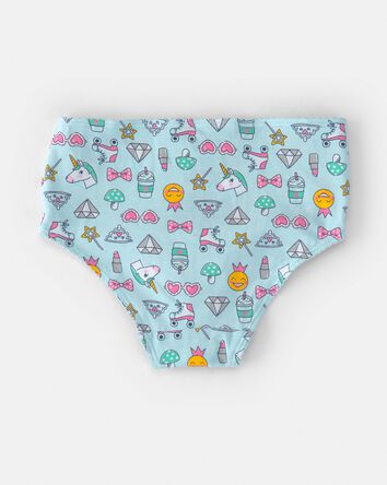 Girls 7-Pack Blue Unicorn Brief Underwear, 