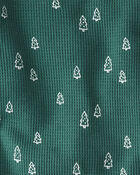Kid Christmas Tree Print Waffle Knit Pyjamas Made with Organic Cotton, image 3 of 4 slides