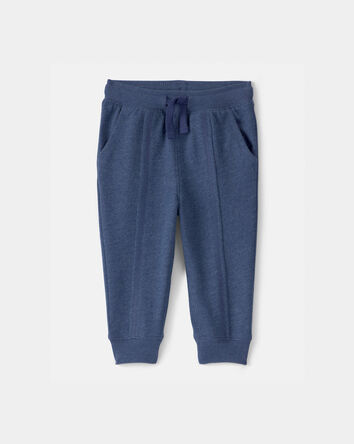 B&eacute;b&eacute; gar&ccedil;on - Pantalon de jogging en jersey bouclette - Bleu, 