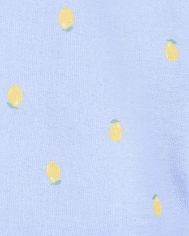 Kid Lemon Print Loose Fit 2-Piece Pyjamas - Blue, image 2 of 3 slides