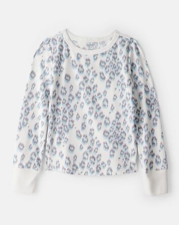 Filles - Haut &agrave; manches longues de style athl&eacute;tique &agrave; motif gu&eacute;pard, 