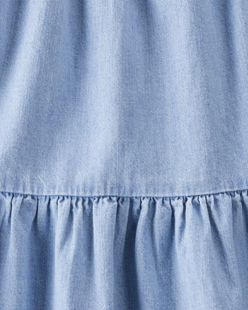 Girls Organic Cotton Chambray Dress, image 4 of 5 slides