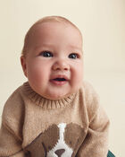 Baby Boy 2-Piece Dog Sweater Top & Pant Set - Brown/Green, image 4 of 7 slides
