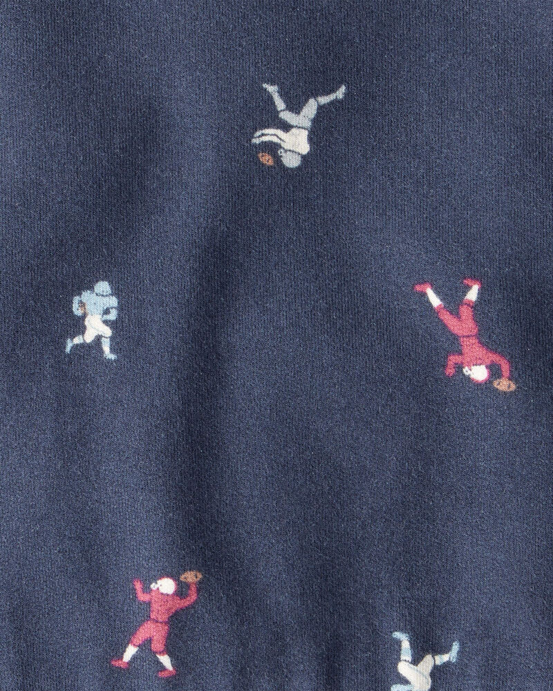 Baby Boy 2-Piece Football Print PurelySoft Long-Sleeve Tee & Pant Set - Blue, image 4 of 6 slides