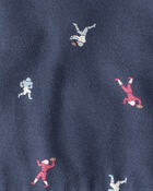 Baby Boy 2-Piece Football Print PurelySoft Long-Sleeve Tee & Pant Set - Blue, image 4 of 6 slides