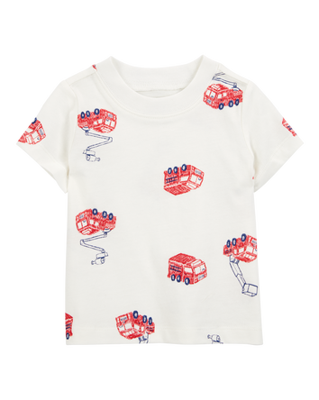 Baby 2-Piece Fire Truck Tee & Shortall Set, 