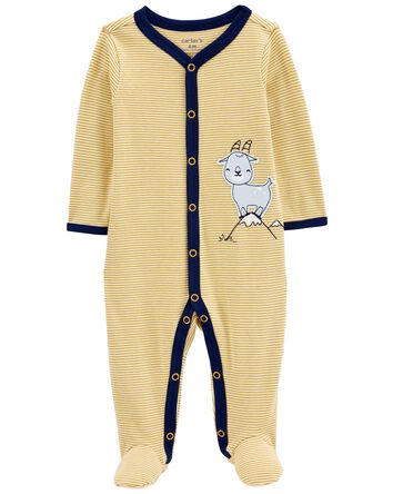 Goat Snap-Up Cotton Sleeper Pyjamas, 