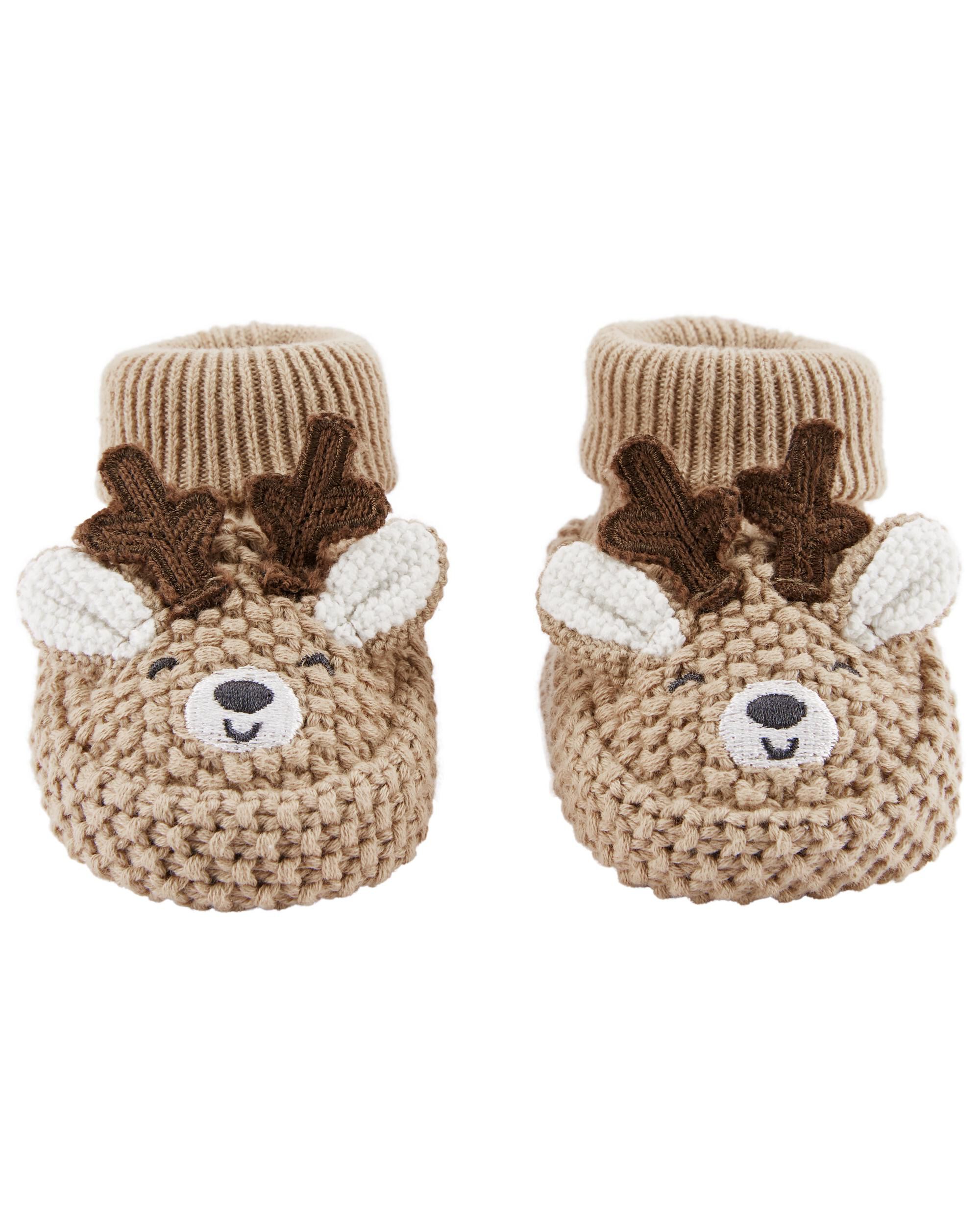 Reindeer Crochet Booties