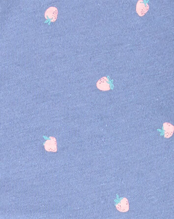 Strawberry Print Button-Front Top, 
