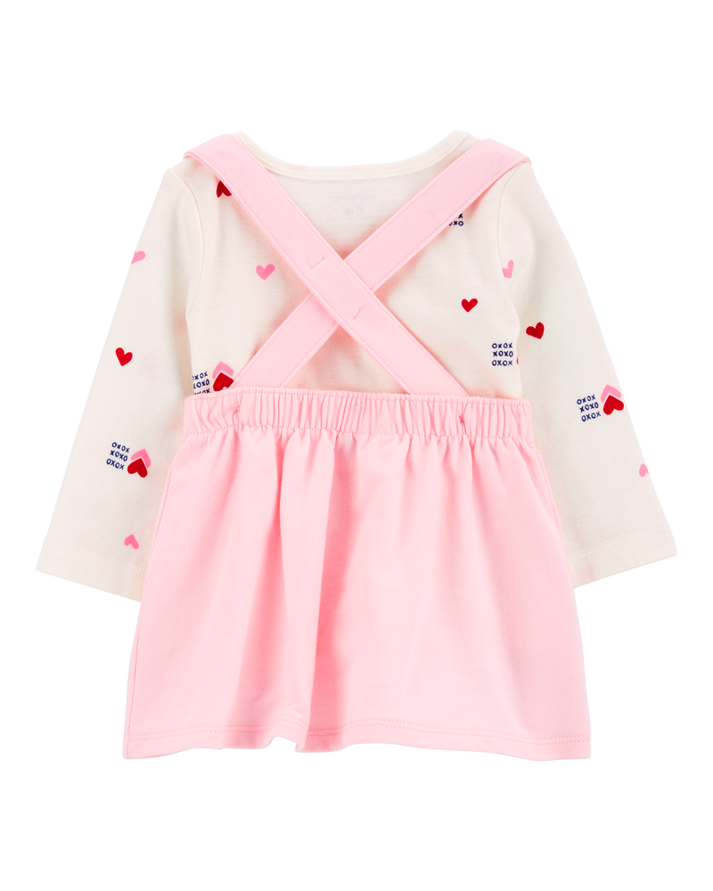 Baby 3-Piece Heart Print Jumper & Tights Set, image 2 of 6 slides