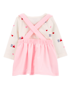 Baby 3-Piece Heart Print Jumper & Tights Set, image 2 of 6 slides