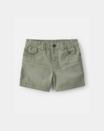 Toddler Twill Pull-On Shorts - Olive, 