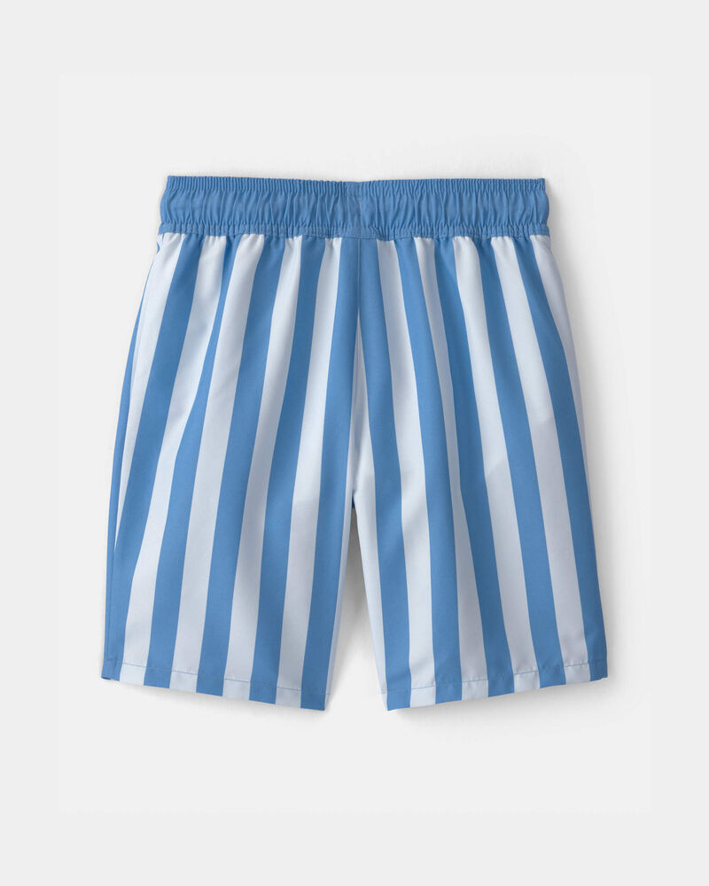Boys Striped Swim Trunks - Blue/White, image 2 of 4 slides