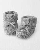 B&eacute;b&eacute; Chaussons crochet&eacute;s en coton biologique gris, image 1 sur 3 diapositives