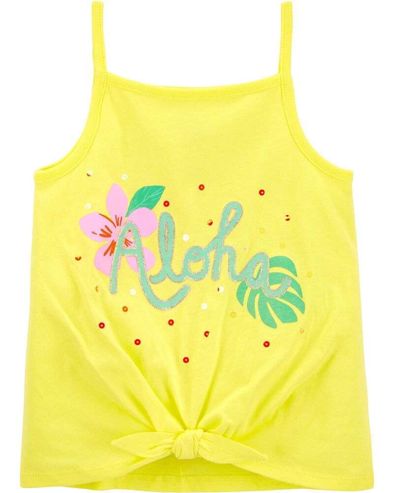 Aloha Tie-Front Jersey Tank, image 1 of 2 slides