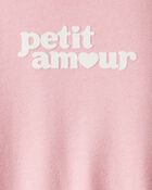 Baby Girl Petit Amour' Cotton Long-Sleeve Jumpsuit - Pink, image 3 of 4 slides