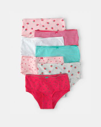 Girls 7-Pack Pink Strawberry Brief Underwear, 