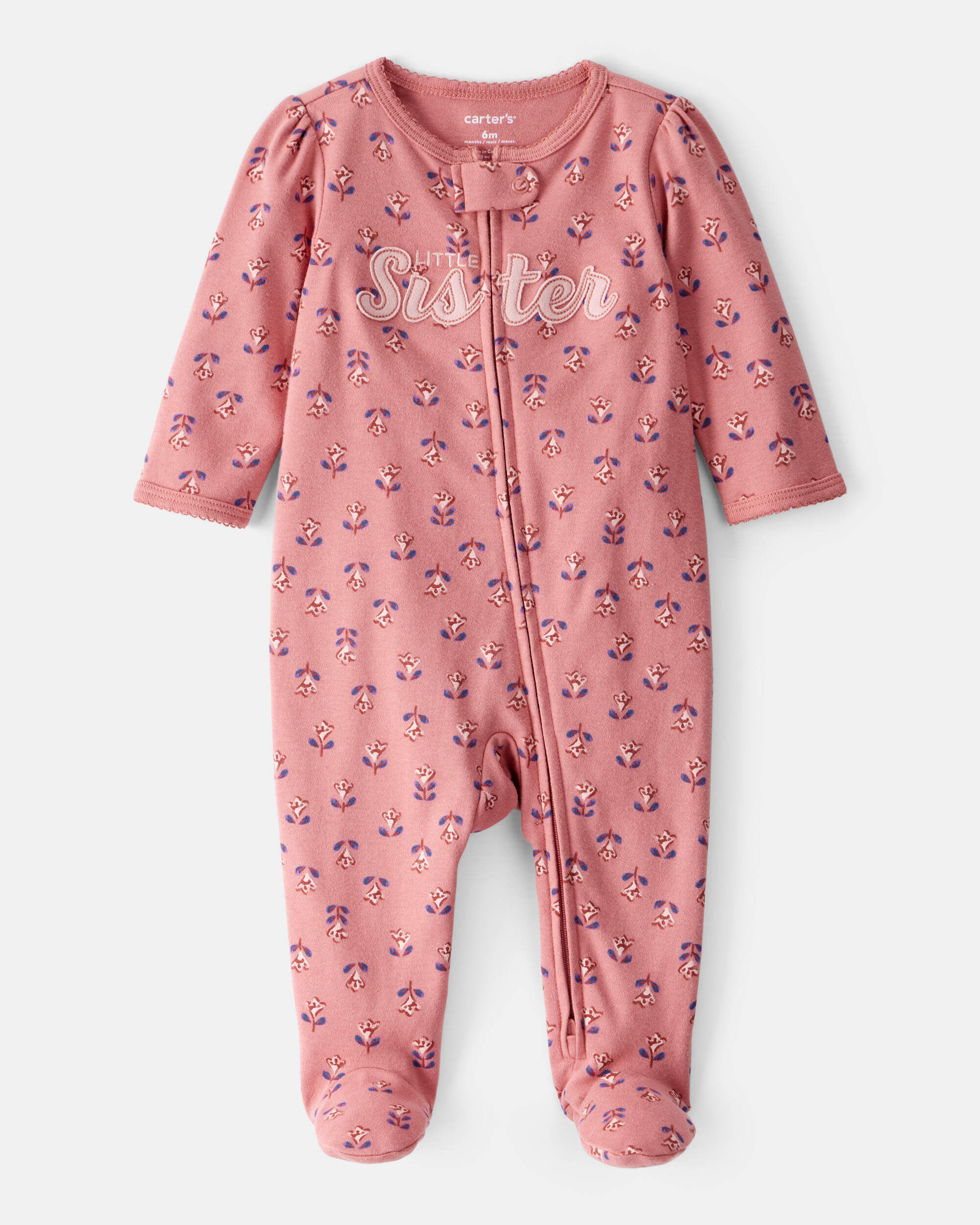 Baby Little Sister 2-Way Zip Cotton Sleeper | Carter's Oshkosh Canada