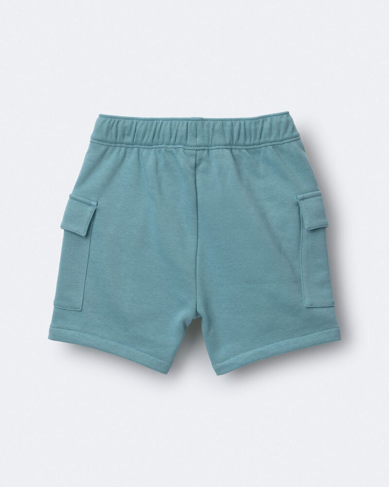Toddler Boy French Terry Cargo Shorts - Teal, image 5 of 6 slides