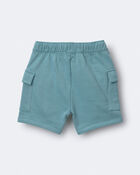 Toddler Boy French Terry Cargo Shorts - Teal, image 5 of 6 slides