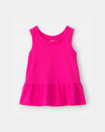 Baby Girl Peplum Tank Top - Pink, 