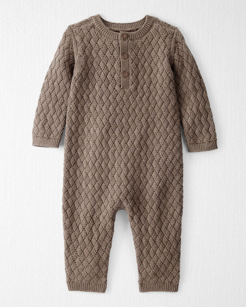 Baby Organic Cotton Sweater Knit Jumpsuit, image 1 of 5 slides